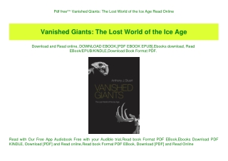 Pdf free^^ Vanished Giants The Lost World of the Ice Age Read Online