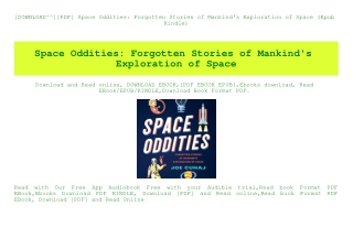 [DOWNLOAD^^][PDF] Space Oddities Forgotten Stories of Mankind's Exploration of Space (Epub Kindle)
