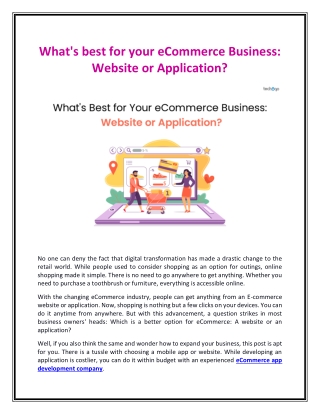 What’s Best for Your eCommerce Business: Website or Application?