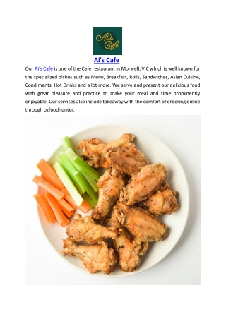 5% off -Ai's Cafe Takeaway Menu Morwell, VIC