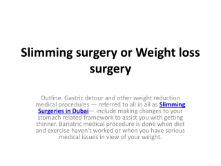 Slimming surgery in dubai