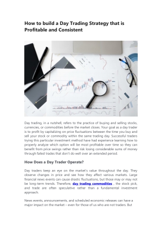 How to build a Day Trading Strategy that is Profitable and Consistent
