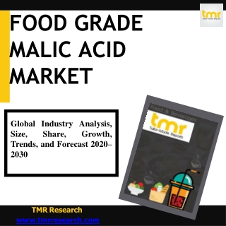 Nutritional Requirements Bolstering the Global Food Grade Malic Acid