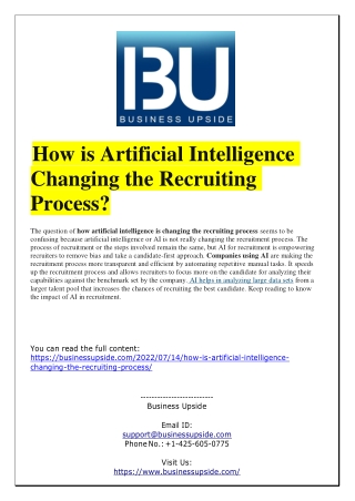 How is Artificial Intelligence Changing the Recruiting Process