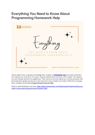 Everything You Need to Know About Programming Homework Help