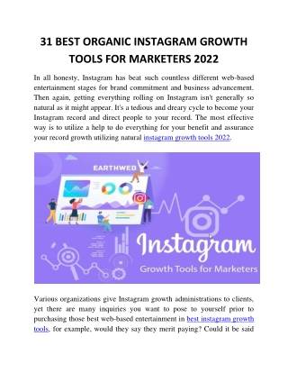 31 BEST ORGANIC INSTAGRAM GROWTH TOOLS FOR MARKETERS 2022