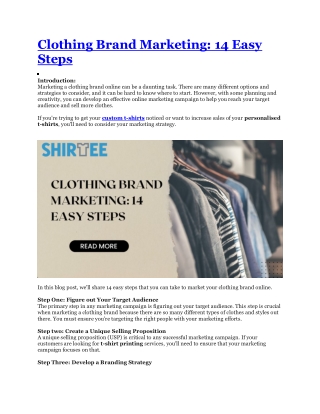 Clothing Brand Marketing 14 Easy Steps