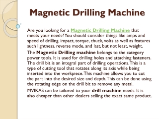 magnetic drilling machine