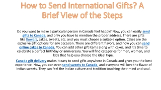 How to Send International Gifts? A Brief View of the Steps | Gift Delivery Canad