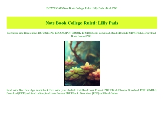 DOWNLOAD Note Book College Ruled Lilly Pads eBook PDF