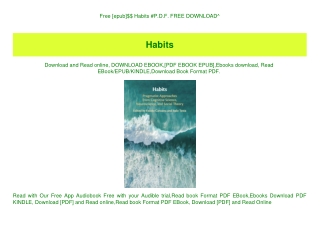 Free [epub]$$ Habits #P.D.F. FREE DOWNLOAD^
