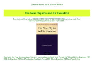 ^READ) The New Physics and Its Evolution PDF Full