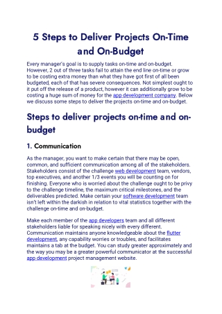 5 Steps to Deliver Projects On-Time and On-Budget