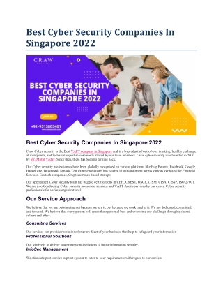 Best Cyber Security Companies In Singapore 2022