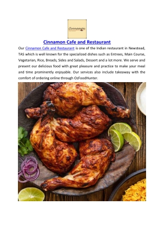 5% off - Cinnamon Cafe and Restaurant Takeaway Newstead, TAS