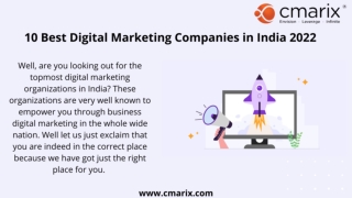 Top 10 Digital Marketing Companies in India - 2022 Latest | CMARIX