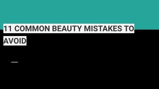 BEAUTY MISTAKES