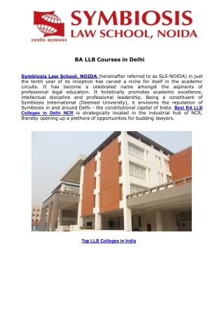 BA LLB Courses in Delhi