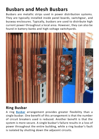 Busbars and Mesh Busbars