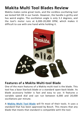 Makita Multi Tool Blades Review