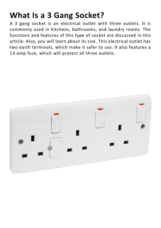 What Is a 3 Gang Socket