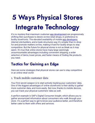 5 Ways Physical Stores Integrate Technology