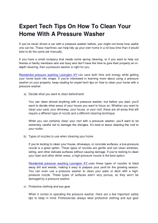 Expert Tech Tips On How To Clean Your Home With A Pressure Washer