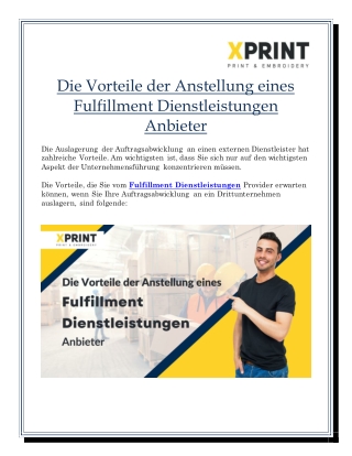 Die Vorteile der Anstellung eines Fulfillment Dienstleistungen Anbieter