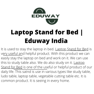 Laptop Stand for Bed  Eduway India