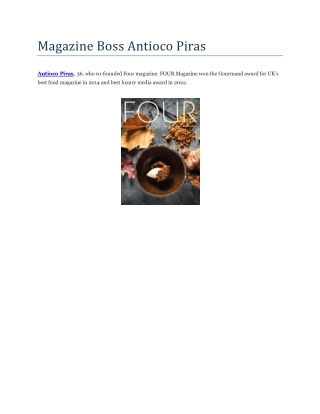 Magazine Boss Antioco Piras