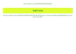 Download Full Circle {PDF EBOOK EPUB KINDLE}