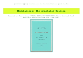 [DOWNLOAD^^][PDF] Meditations The Annotated Edition (Epub Kindle)