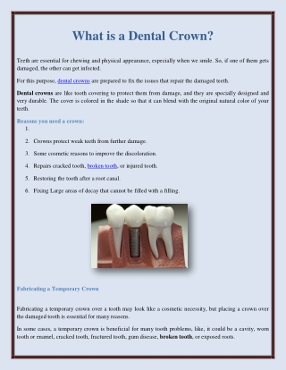 What is a Dental Crown?