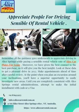 Appreciate  People For Driving Sensible Of  Rental Vehicle