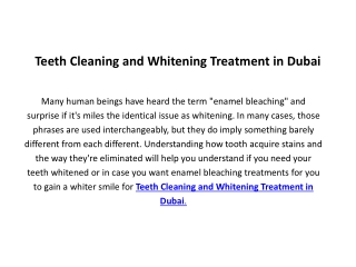 Teeth Cleaning and Whitening Treatment Dubai