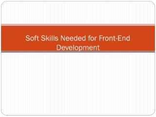 Soft Skills Needed for Front-End Development