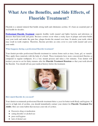 What Are the Benefits, and Side Effects, of Fluoride Treatment?