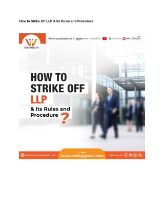 How to Strike Off LLP & Its Rules and Procedure