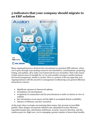 5 indicators that your company should migrate to an ERP solution