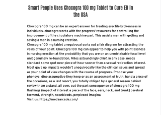Smart People Uses Chocogra 100 mg Tablet to Cure ED in the USA