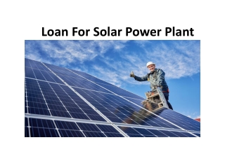 Solar Power Project Loan