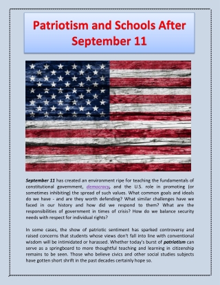 Patriotism and Schools After September 11