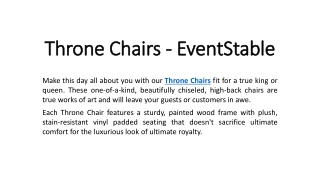 Throne Chairs - EventStable