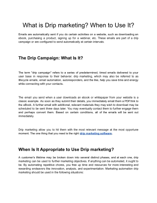 What is Drip marketing