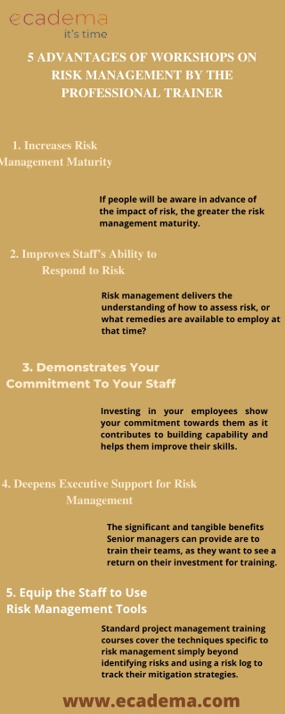 5 Advantages of Workshops on Risk Management by the Professional Trainer