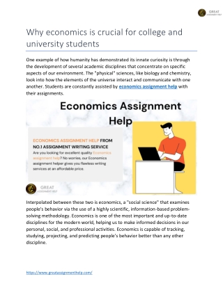 Why economics is crucial for college and university students