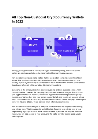 All Top Non-Custodial Cryptocurrency Wallets In 2022