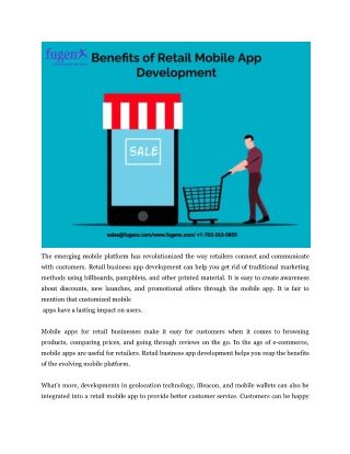 Benefits of Retail Mobile App Development