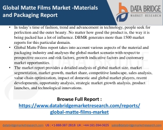 Global Matte Films market Size