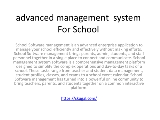 advanced management  system  For School